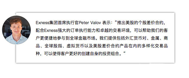 Exness集团升级交易品种,推出美股差价合约产品